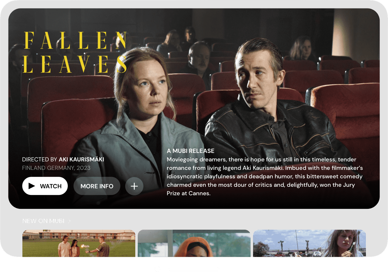 La aplicación de MUBI en Apple Vision Pro